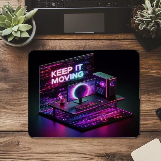 Devam Et Sloganlı 3D Motivasyon Mouse Pad - 19x23 cm 2 mm Dikdörtgen İthal Baskılı Mouse Pad