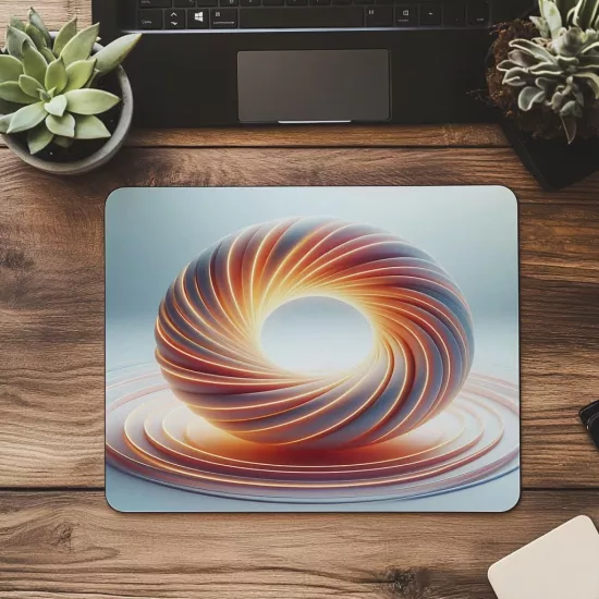 Radial Işıklı Torus Şekli Mouse Pad - 19x23 cm 2 mm Dikdörtgen İthal Baskılı Mouse Pad