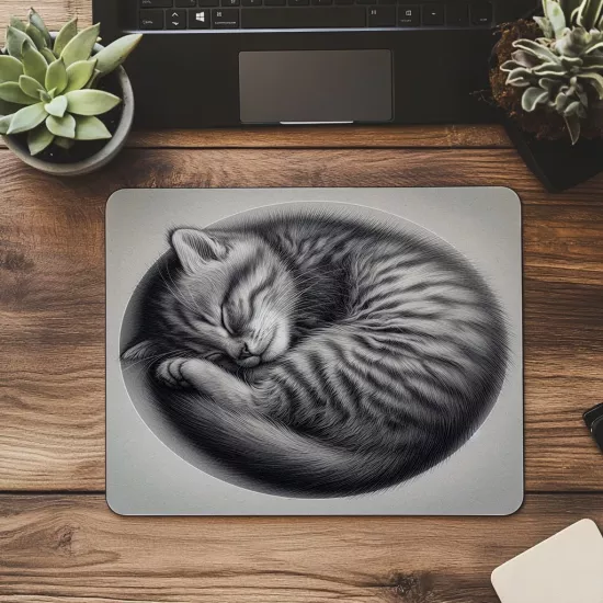 Kalemle Çizilmiş Dinlenme Hali Mouse Pad - 19x23 cm 2 mm Dikdörtgen İthal Baskılı Mouse Pad