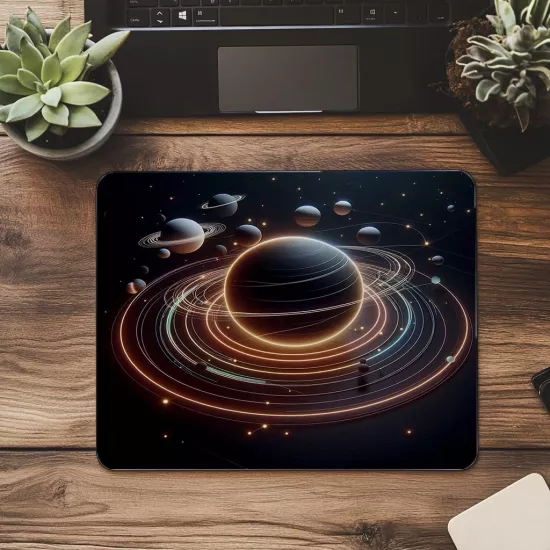 Sade ve Bilimsel Güneş Sistemi Mousepad - 19x23 cm 2 mm Dikdörtgen İthal Baskılı Mouse Pad