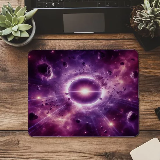 Parçacık Efektli Uzay Geçidi Mousepad - 19x23 cm 2 mm Dikdörtgen İthal Baskılı Mouse Pad