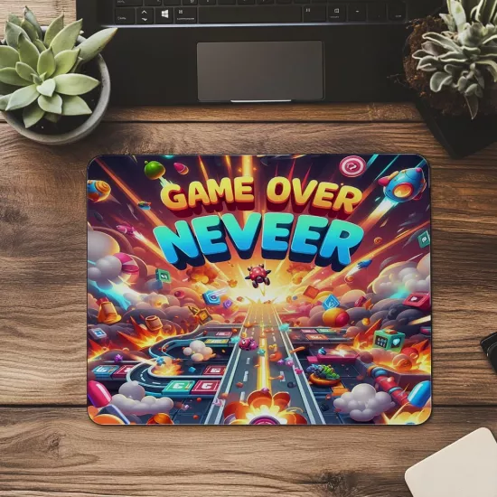 Eğlenceli Mousepad Tasarımı – Game Over - 19x23 cm 2 mm Dikdörtgen İthal Baskılı Mouse Pad