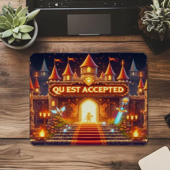 Parlak ve Eğlenceli Quest Tasarımlı Mouse Pad - 19x23 cm 2 mm Dikdörtgen İthal Baskılı Mouse Pad