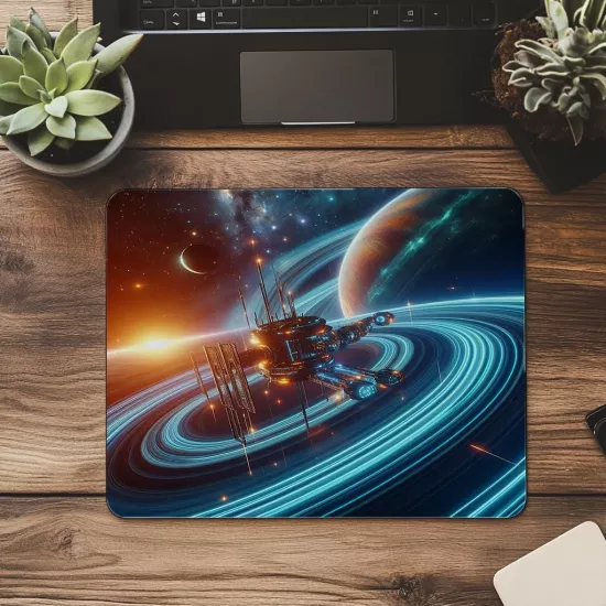Gaz Devine Yörüngelen Uzay Üssü Mousepad - 19x23 cm 2 mm Dikdörtgen İthal Baskılı Mouse Pad
