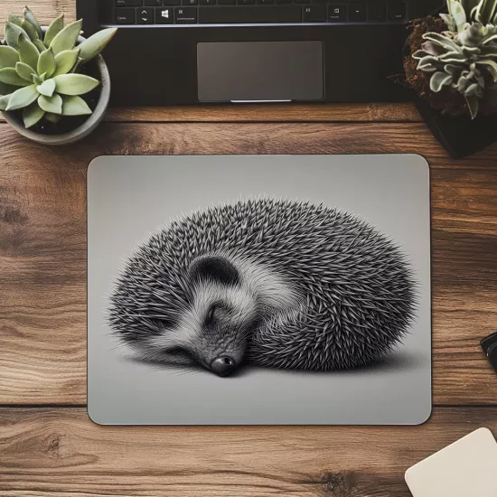 Karakalem Kirpi Mouse Pad – Yumuşak Hatlar - 19x23 cm 2 mm Dikdörtgen İthal Baskılı Mouse Pad