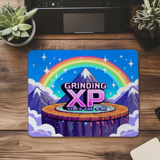 Grinding XP Yazılı Retro Piksel Mousepad - 19x23 cm 2 mm Dikdörtgen İthal Baskılı Mouse Pad