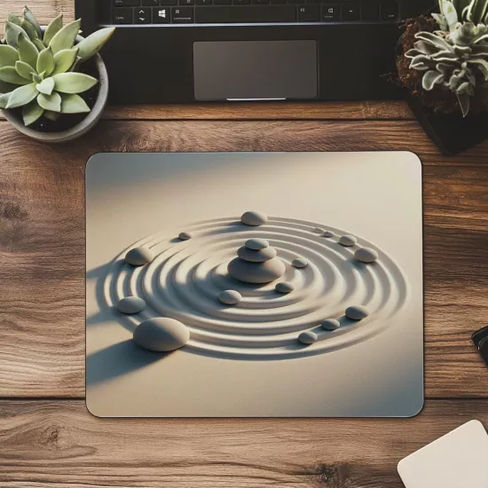 Sade Meditasyon Taşları Tasarımı Mouse Pad - 19x23 cm 2 mm Dikdörtgen İthal Baskılı Mouse Pad