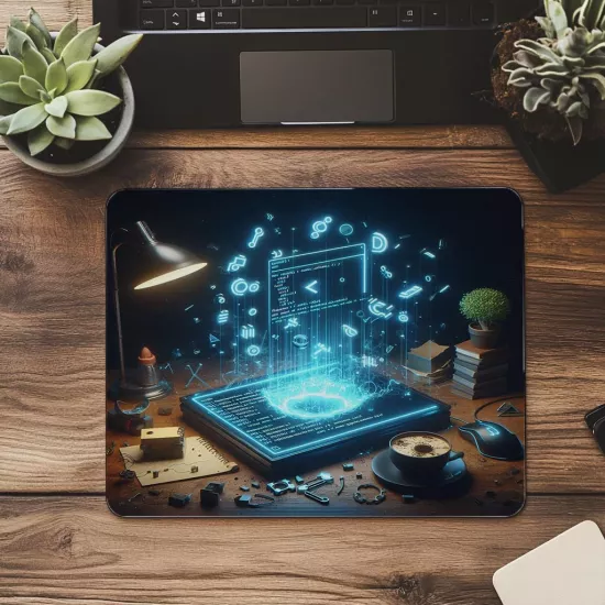 Sembol Dolu Kod Masası Mouse Pad Tasarımı - 19x23 cm 2 mm Dikdörtgen İthal Baskılı Mouse Pad