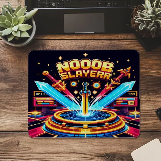 Pixel Savaş Alanı Temalı Eğlenceli Mousepad - 19x23 cm 2 mm Dikdörtgen İthal Baskılı Mouse Pad