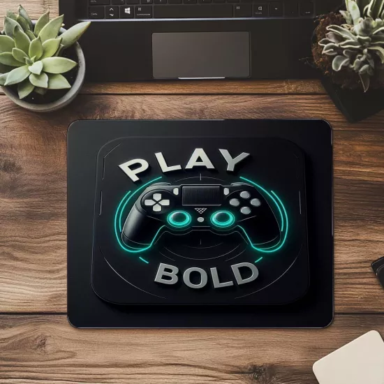 Siyah Zeminli Parlak Mousepad – Oyun Tarzı - 19x23 cm 2 mm Dikdörtgen İthal Baskılı Mouse Pad