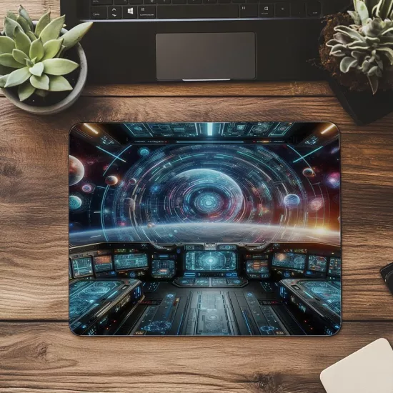 Fütüristik Arayüzlü Kokpit Mouse Pad - 19x23 cm 2 mm Dikdörtgen İthal Baskılı Mouse Pad
