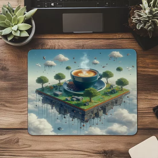 Espresso Ağaçlı Kod Adası Mouse Pad - 19x23 cm 2 mm Dikdörtgen İthal Baskılı Mouse Pad