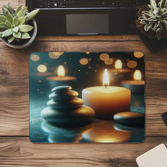 Spa Ortamı Temalı Dinlendirici Mouse Pad - 19x23 cm 2 mm Dikdörtgen İthal Baskılı Mouse Pad