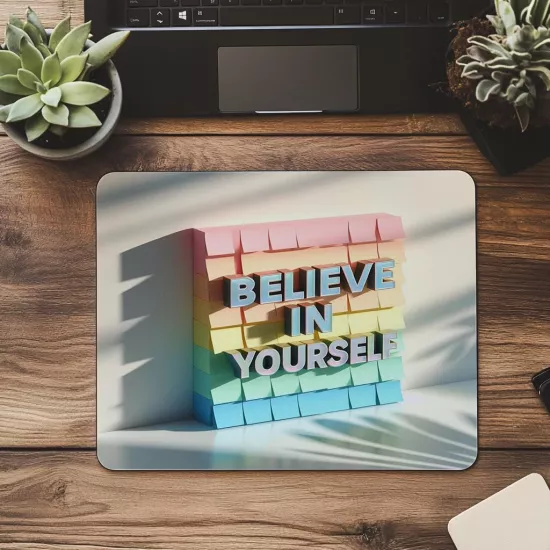 Öz Güven Yükselten Renkli Mouse Pad Tasarımı - 19x23 cm 2 mm Dikdörtgen İthal Baskılı Mouse Pad