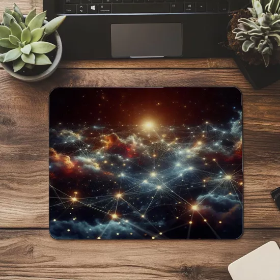 Gökbilim Temalı Modern Space Mouse Pad - 19x23 cm 2 mm Dikdörtgen İthal Baskılı Mouse Pad