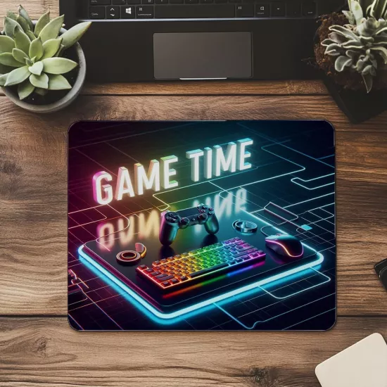 Oyun Başlasın Temalı Parlak Mouse Pad - 19x23 cm 2 mm Dikdörtgen İthal Baskılı Mouse Pad