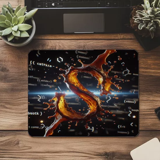Sıçrama İçinde Açılan Kod Sembolleri Mousepad - 19x23 cm 2 mm Dikdörtgen İthal Baskılı Mouse Pad