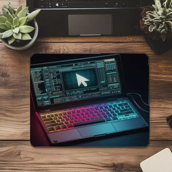Retro-Fütüristik Dizüstü Bilgisayar Mouse Pad - 19x23 cm 2 mm Dikdörtgen İthal Baskılı Mouse Pad