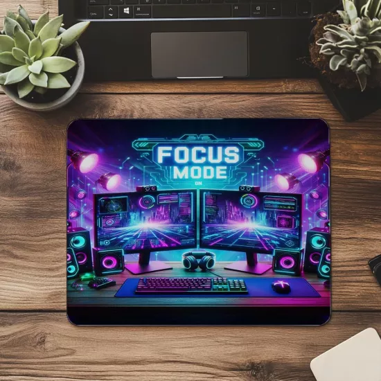 Gamer Setup Mousepad – Focus Açık - 19x23 cm 2 mm Dikdörtgen İthal Baskılı Mouse Pad