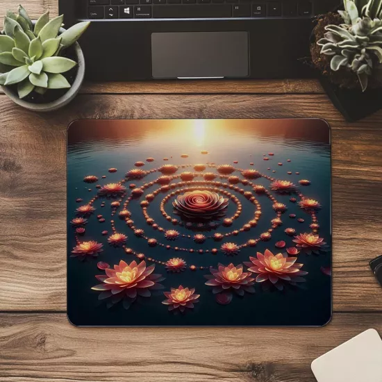 Meditatif Akışlı Doğa Mousepad - 19x23 cm 2 mm Dikdörtgen İthal Baskılı Mouse Pad