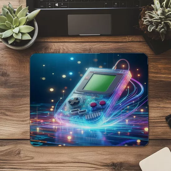 Renkli Gameboy Temalı Retro Mousepad - 19x23 cm 2 mm Dikdörtgen İthal Baskılı Mouse Pad