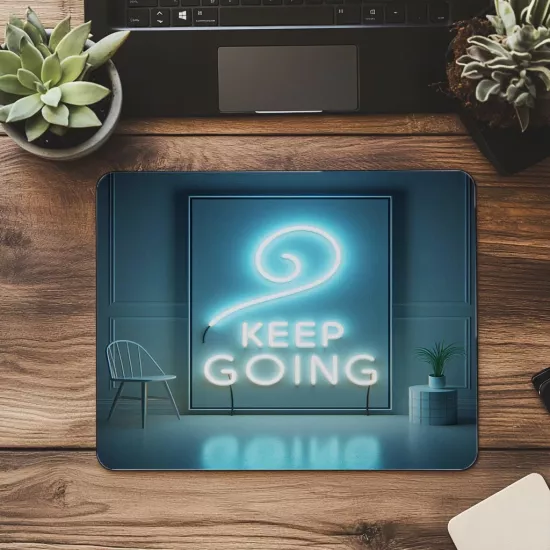 Neon Trail Efektiyle Motivasyon Mousepad - 19x23 cm 2 mm Dikdörtgen İthal Baskılı Mouse Pad