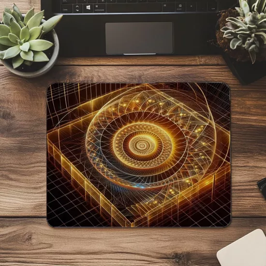 Dingin Spiral Üzerinde Şekillerle Mouse Pad - 19x23 cm 2 mm Dikdörtgen İthal Baskılı Mouse Pad