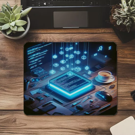Hover Terminal Temalı Yazılımcı Mouse Pad - 19x23 cm 2 mm Dikdörtgen İthal Baskılı Mouse Pad