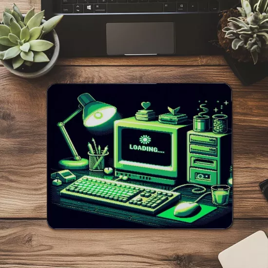 Glowing Retro PC Mousepad – Minimal Işıklar - 19x23 cm 2 mm Dikdörtgen İthal Baskılı Mouse Pad