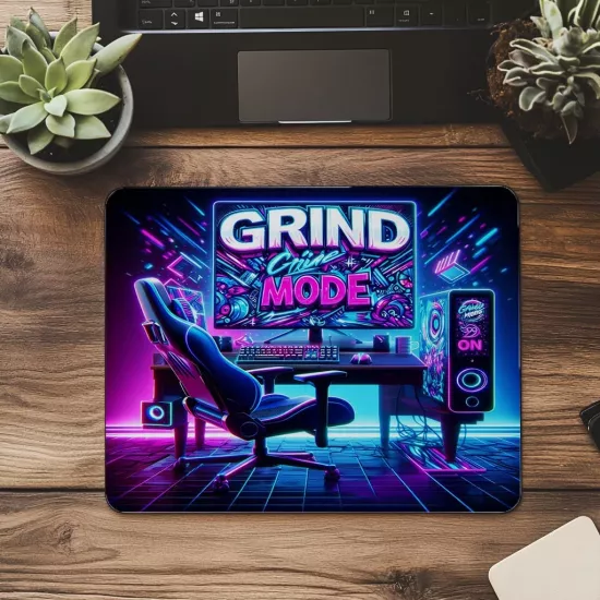 Grind Mode On Temalı Gamer Stil Mousepad - 19x23 cm 2 mm Dikdörtgen İthal Baskılı Mouse Pad
