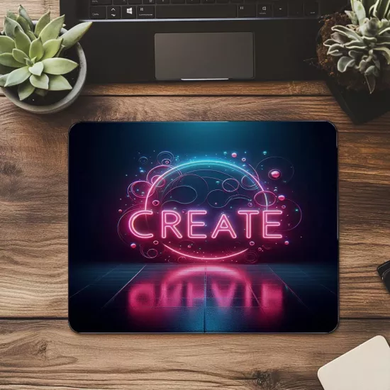 Pembe Mavi Işıklı Yaratıcı Mouse Pad Tasarımı - 19x23 cm 2 mm Dikdörtgen İthal Baskılı Mouse Pad