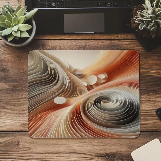 Ritimli Elips Desenli Sade Mouse Pad - 19x23 cm 2 mm Dikdörtgen İthal Baskılı Mouse Pad