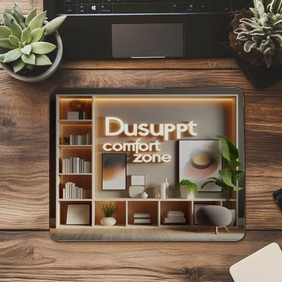 Disrupt Comfort Zone Sloganlı Cesur Mousepad - 19x23 cm 2 mm Dikdörtgen İthal Baskılı Mouse Pad