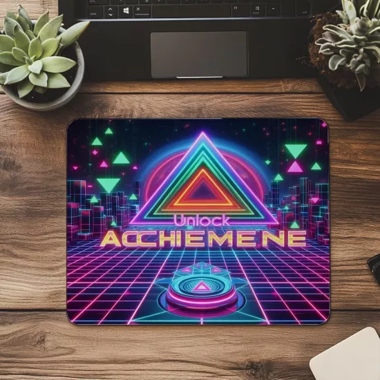 Vaporwave Tarzı Neon Mousepad - 19x23 cm 2 mm Dikdörtgen İthal Baskılı Mouse Pad