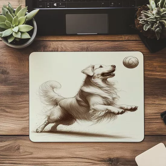 Dinamik Pozda Golden Karakalem Mousepad - 19x23 cm 2 mm Dikdörtgen İthal Baskılı Mouse Pad