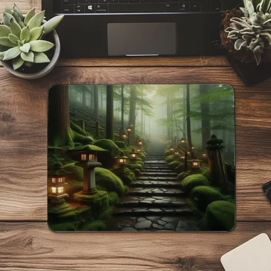 Sabah Sisi Altında Tapınak Yolu Mousepad - 19x23 cm 2 mm Dikdörtgen İthal Baskılı Mouse Pad