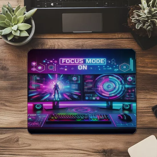 Odaklan ve Kazan Tasarımlı Mousepad - 19x23 cm 2 mm Dikdörtgen İthal Baskılı Mouse Pad
