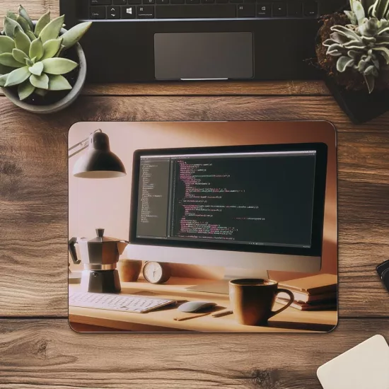 Tek Monitörlü Geliştirici Masası Mouse Pad - 19x23 cm 2 mm Dikdörtgen İthal Baskılı Mouse Pad
