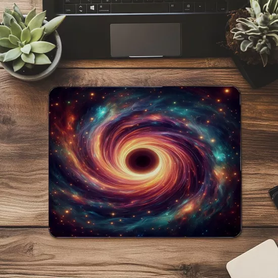 Astrofizik Temalı Spiral Mouse Pad - 19x23 cm 2 mm Dikdörtgen İthal Baskılı Mouse Pad