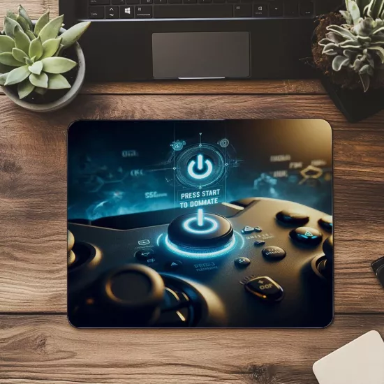 Press Start Yazılı Güçlü Gamer Mousepad - 19x23 cm 2 mm Dikdörtgen İthal Baskılı Mouse Pad
