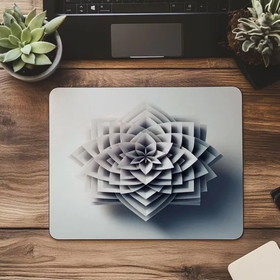 Açık Gri Arka Plan Üzerine Elmas Formu Mouse Pad - 19x23 cm 2 mm Dikdörtgen İthal Baskılı Mouse Pad