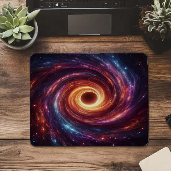 Parlak Işıklı Derinlikli Kara Delik Mousepad - 19x23 cm 2 mm Dikdörtgen İthal Baskılı Mouse Pad