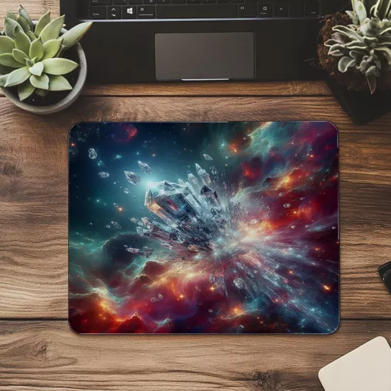 Nebula İçinden Geçen Parlayan Kuyruklu Yıldız - 19x23 cm 2 mm Dikdörtgen İthal Baskılı Mouse Pad