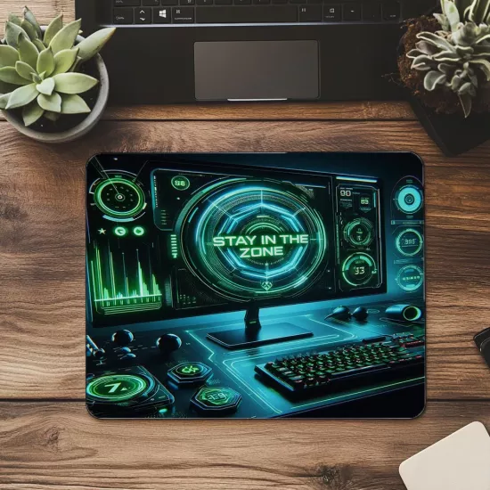 Oyun Dünyasında Odak Mousepad - 19x23 cm 2 mm Dikdörtgen İthal Baskılı Mouse Pad