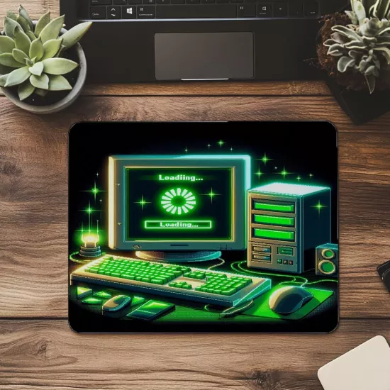 Pixel Art Bilgisayar Temalı Gamer Mousepad - 19x23 cm 2 mm Dikdörtgen İthal Baskılı Mouse Pad