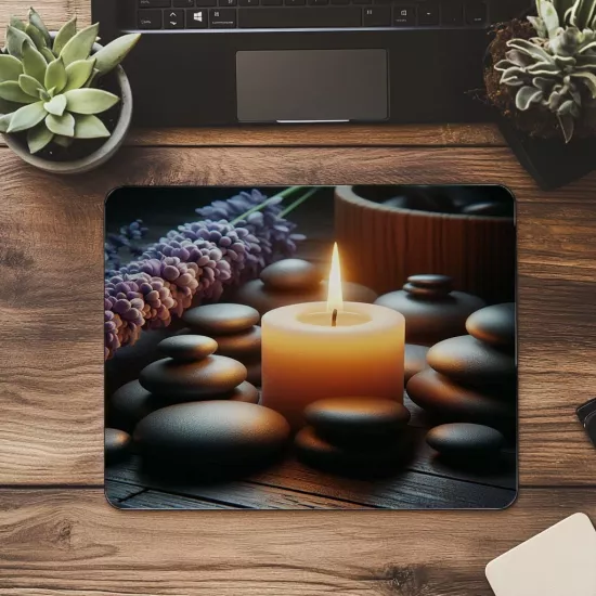 Kapalı Mekan Huzur Mousepad – Mum Efekti - 19x23 cm 2 mm Dikdörtgen İthal Baskılı Mouse Pad