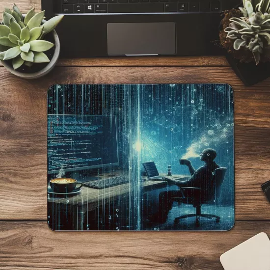 Geleceğe Dönük Kod Temalı Masaüstü Mousepad - 19x23 cm 2 mm Dikdörtgen İthal Baskılı Mouse Pad