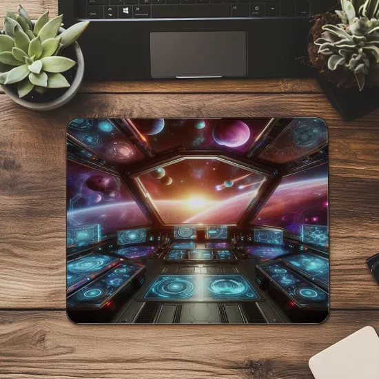 Pilot Bakış Açısıyla Uzay Mouse Pad - 19x23 cm 2 mm Dikdörtgen İthal Baskılı Mouse Pad