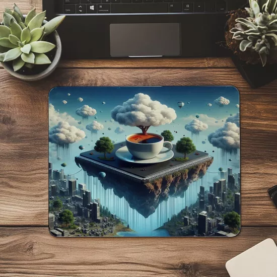 Surreal Yazılımcı Cenneti Mouse Pad Tasarımı - 19x23 cm 2 mm Dikdörtgen İthal Baskılı Mouse Pad