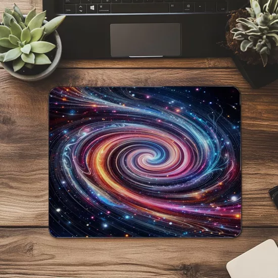 Renkli Galaksi Dönüşü Mousepad - 19x23 cm 2 mm Dikdörtgen İthal Baskılı Mouse Pad
